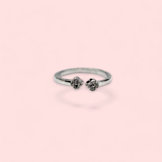 Double Spot Studded Ring | 925 Sterling Silver - SACH JEWELS