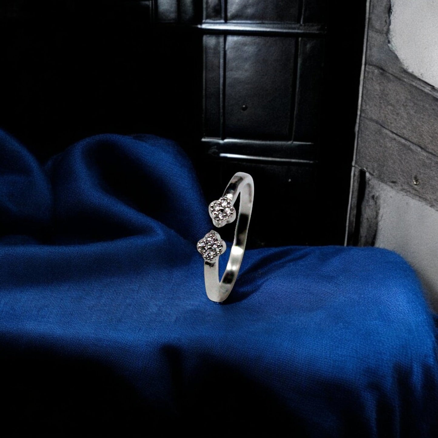 Double Spot Studded Ring | 925 Sterling Silver - SACH JEWELS