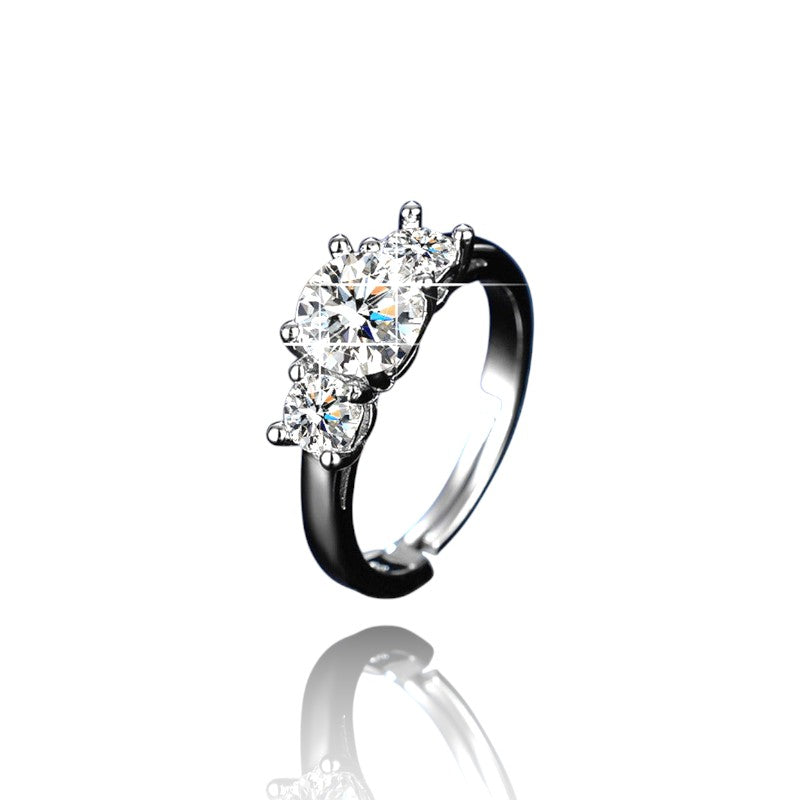 Women Triple Diamond Ring | Italian Silver Plated SACH JEWELS