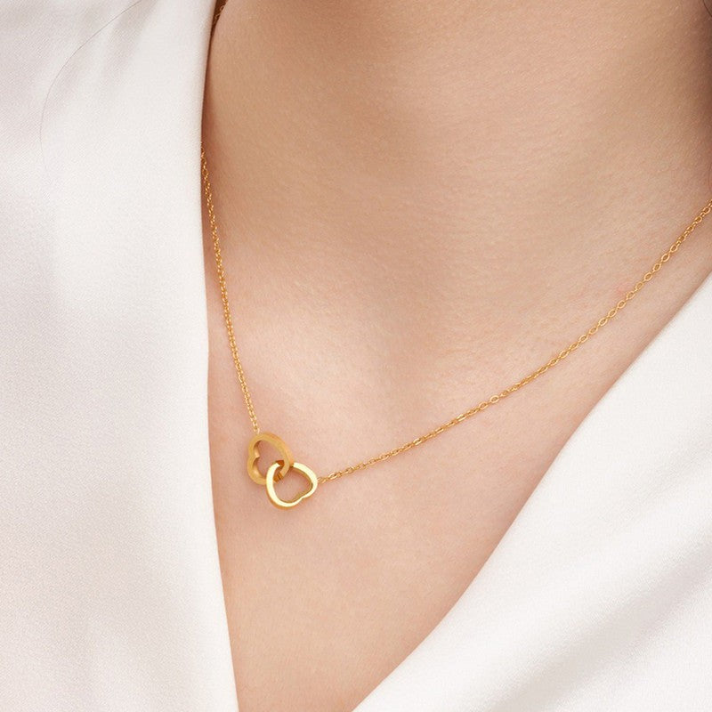 Entangled Hearts Necklace | Italian Gold Plated - SACH JEWELS