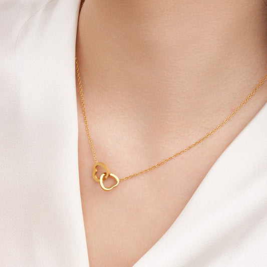 Entangled Hearts Necklace | Italian Gold Plated - SACH JEWELS
