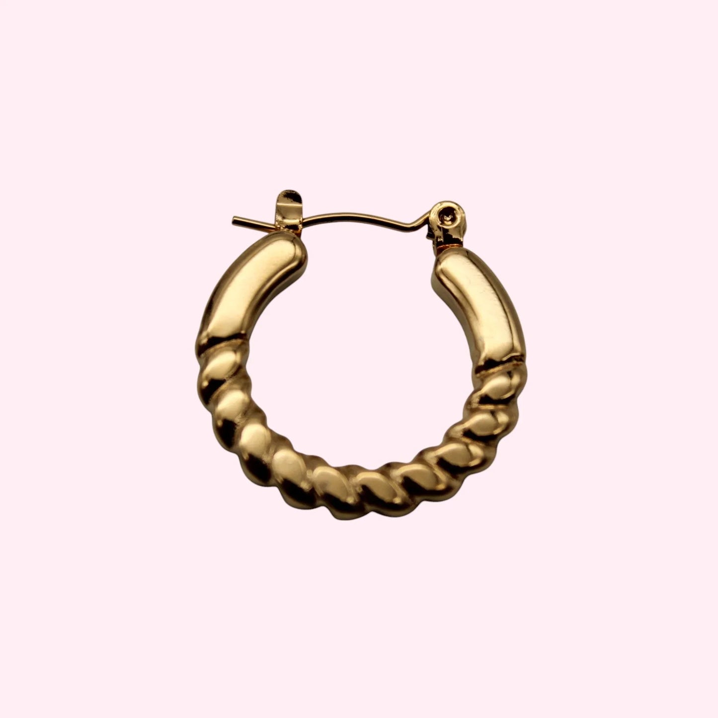 Twisted gold hoop earrings| Italian Gold Plated - SACH JEWELS