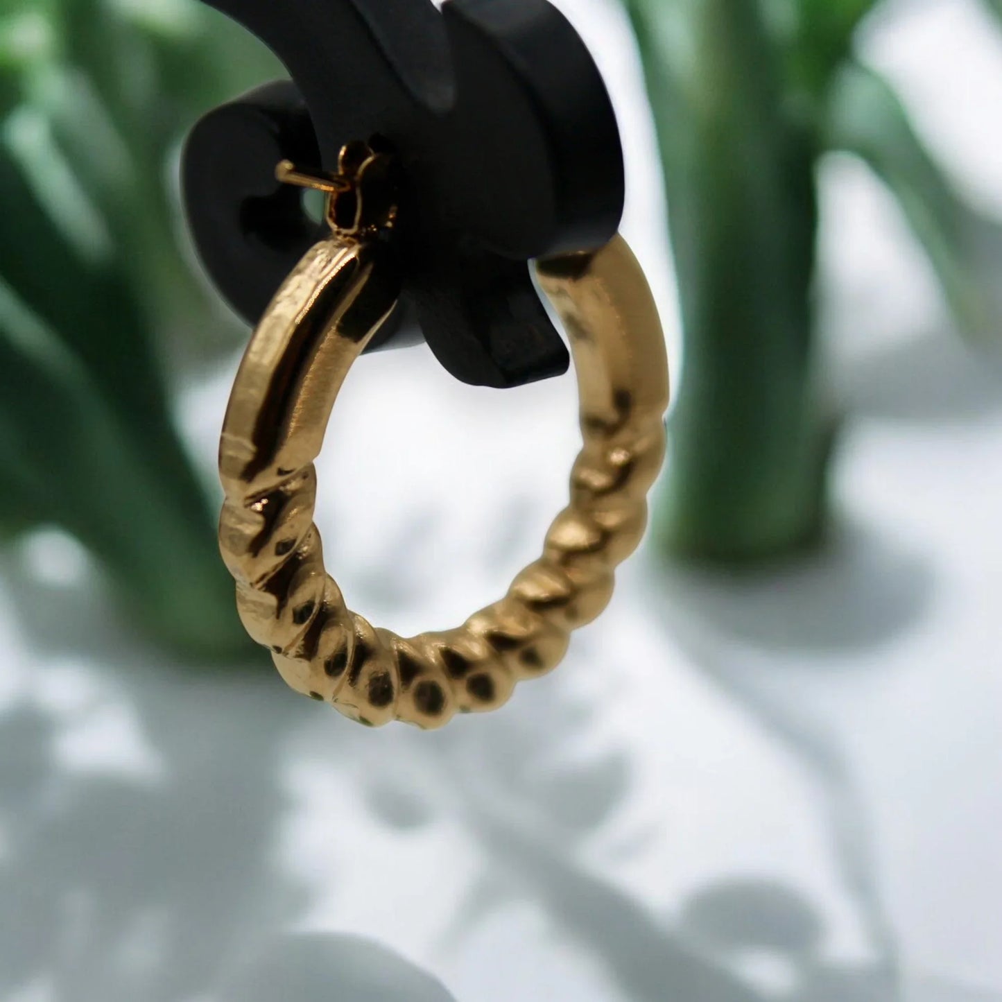 Twisted gold hoop earrings| Italian Gold Plated - SACH JEWELS
