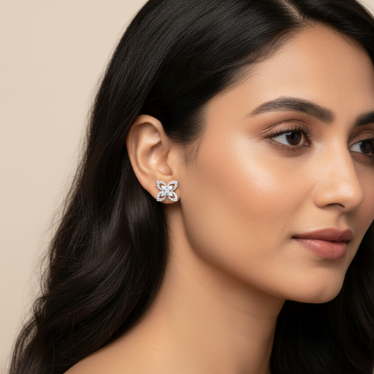 Quadra Petal Stud Earrings | 925 Sterling Silver SACH JEWELS