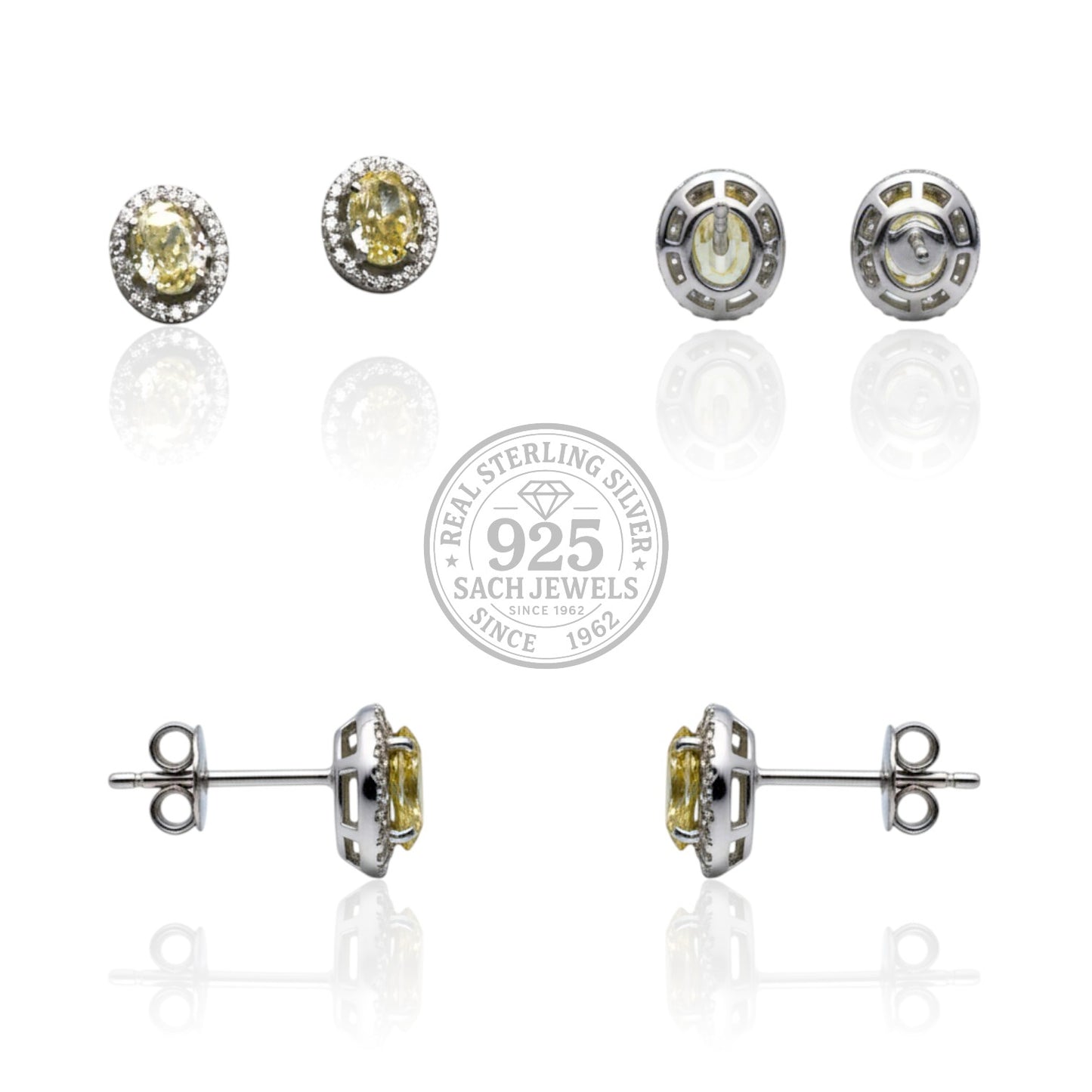 Yellow Core Diamond Earrings | 925 Sterling Silver SACH JEWELS