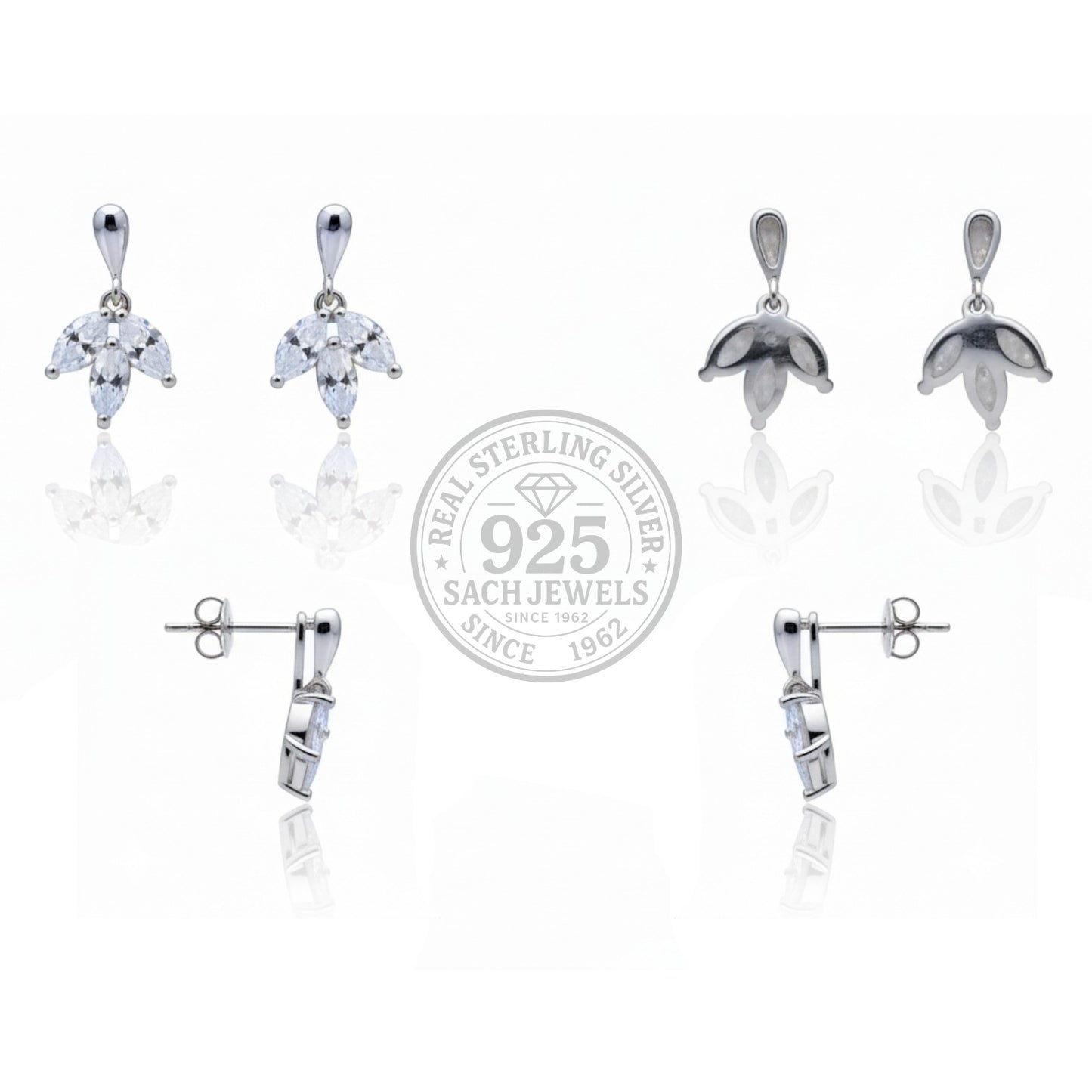 Triple leaf Earring | 925 Sterling Silver SACH JEWELS