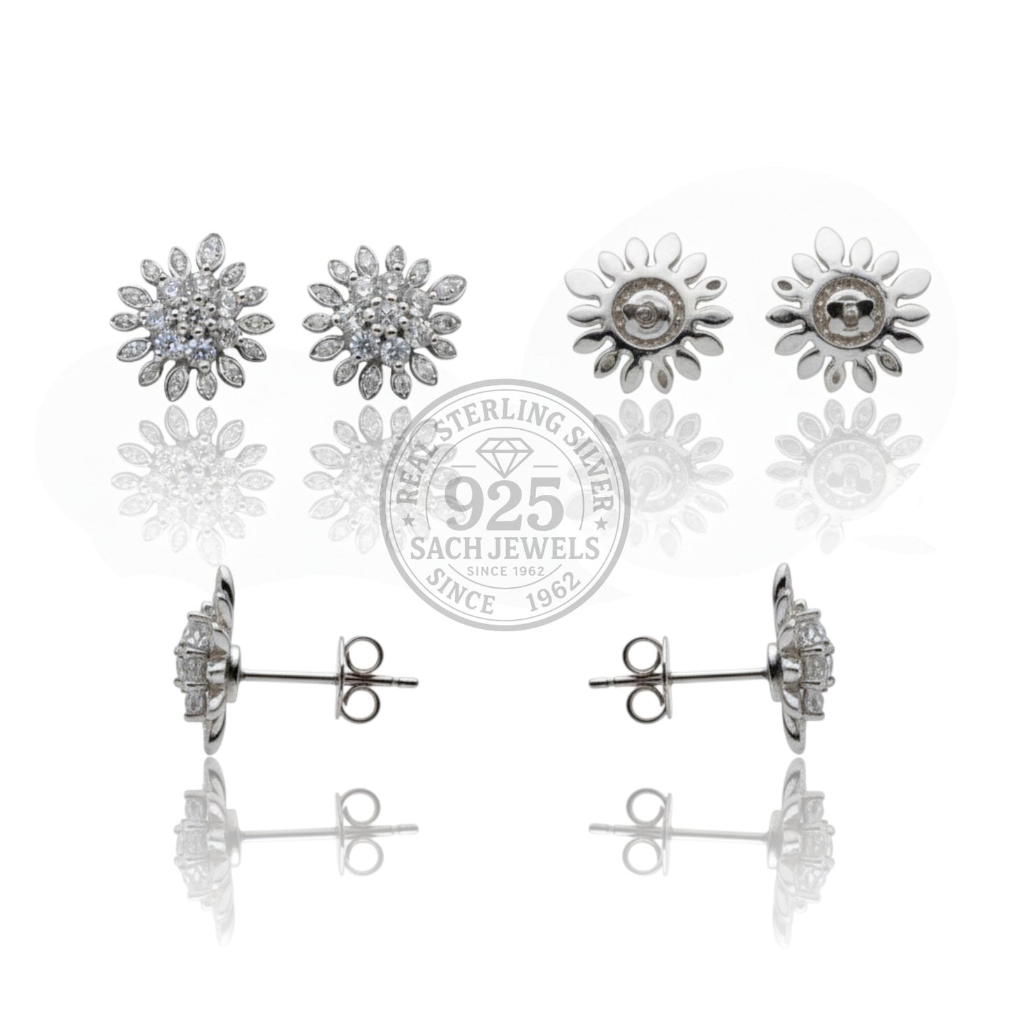 Multiple Petal Flower Earring | 925 Sterling Silver SACH JEWELS