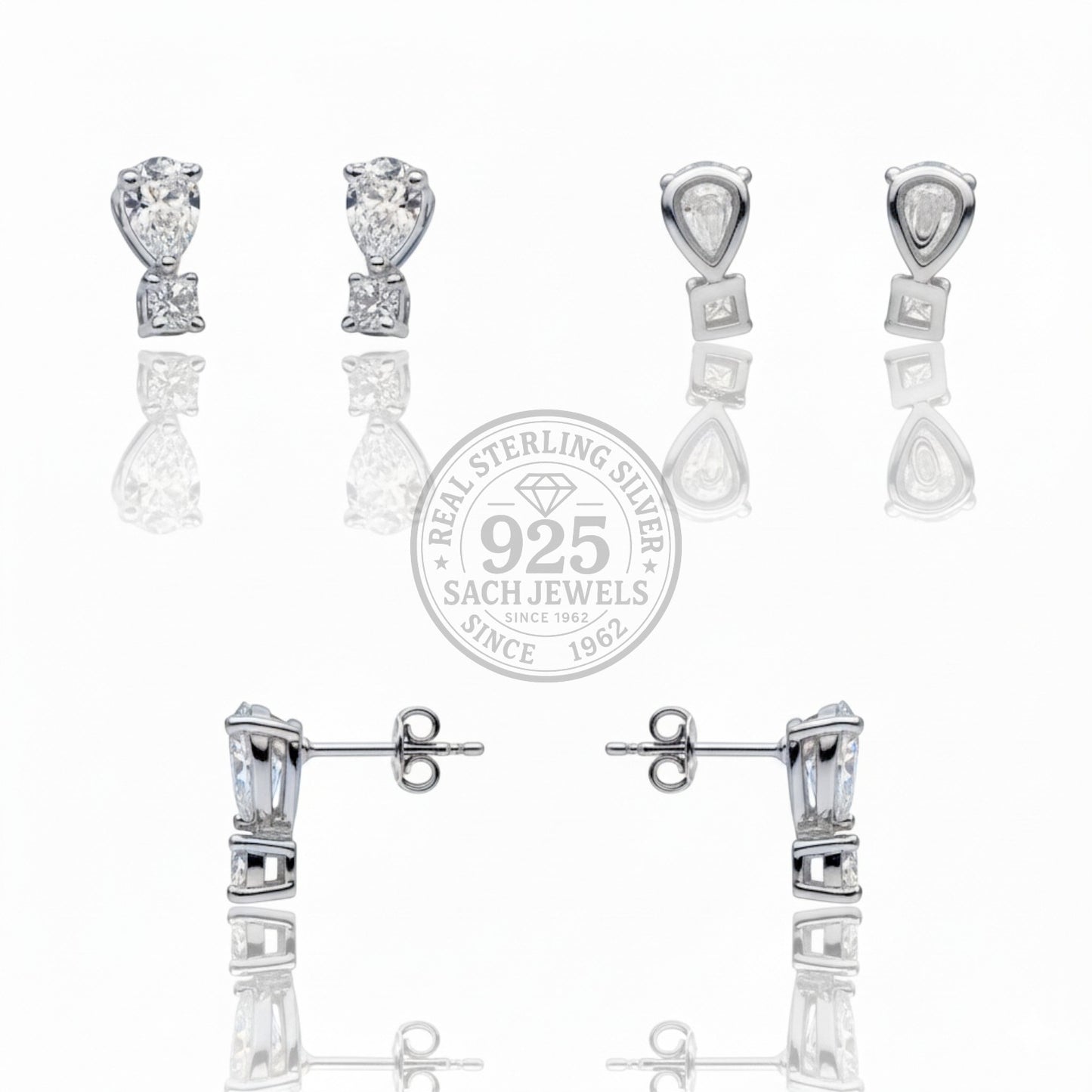 Dainty Diamond Drop Earrings | 925 Sterling Silver SACH JEWELS