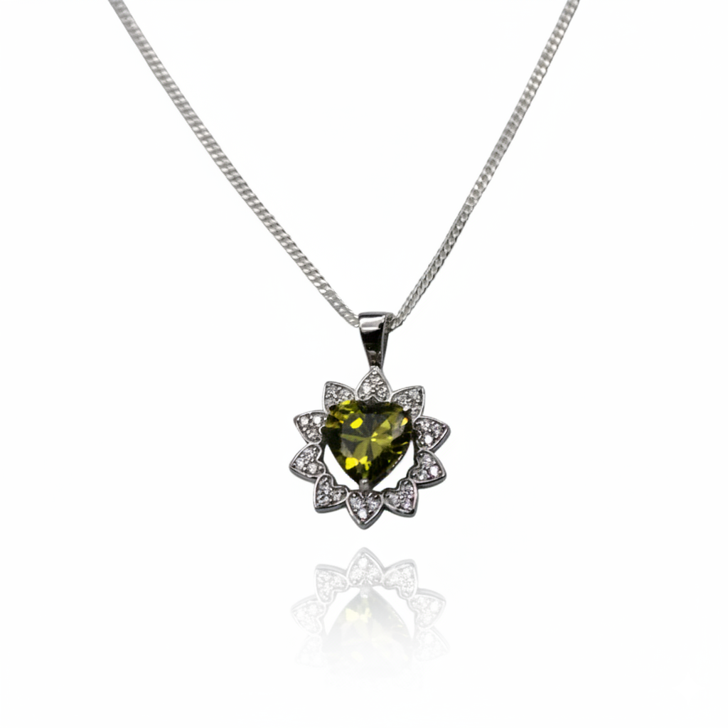 Fusion Heart Diamond Studded Necklace | 925 Sterling Silver SACH JEWELS