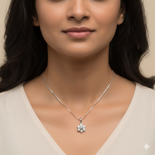 Twisted Pearl Flower Necklace | 925 Sterling Silver SACH JEWELS