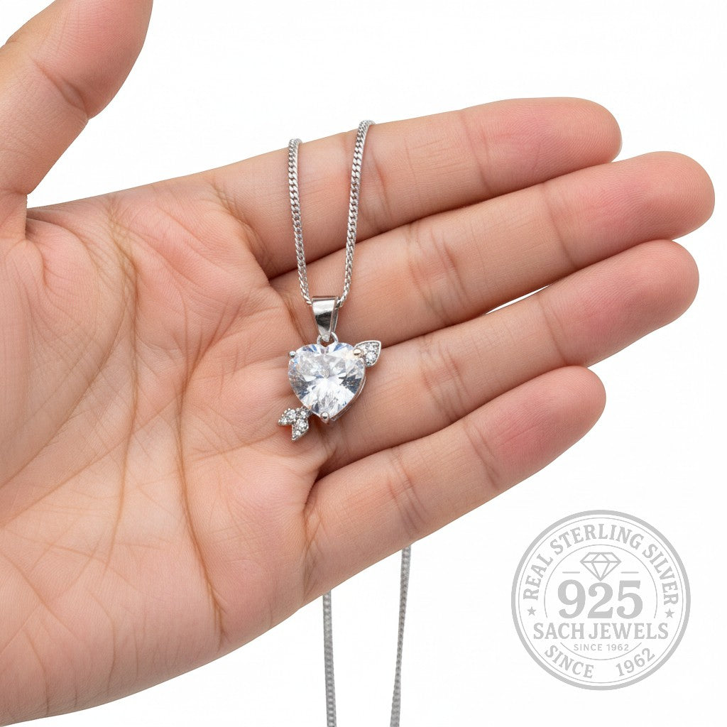 Love Diamond Heart Necklace | 925 Sterling Silver SACH JEWELS