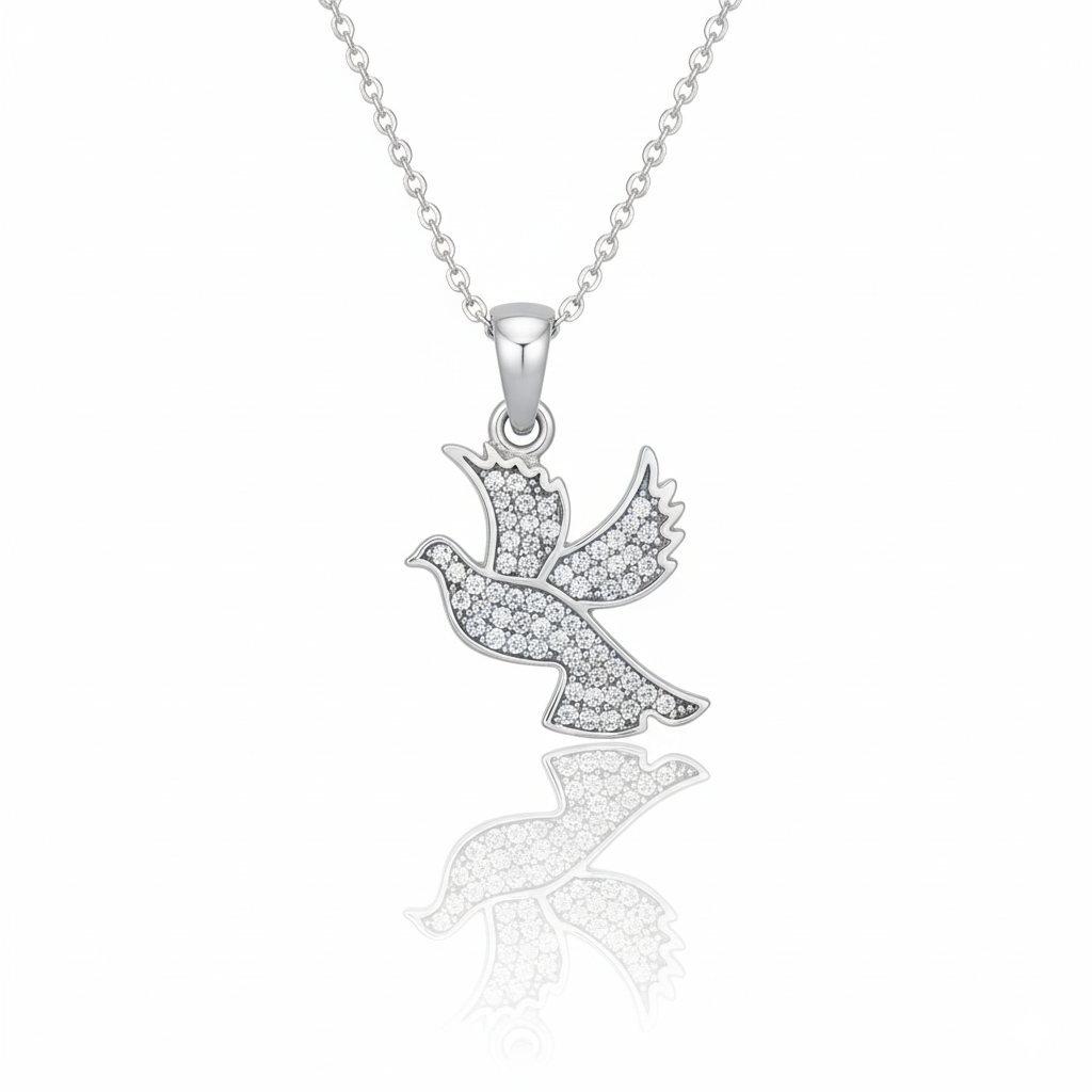 Love Bird Diamond Studded Necklace | 925 Sterling Silver SACH JEWELS