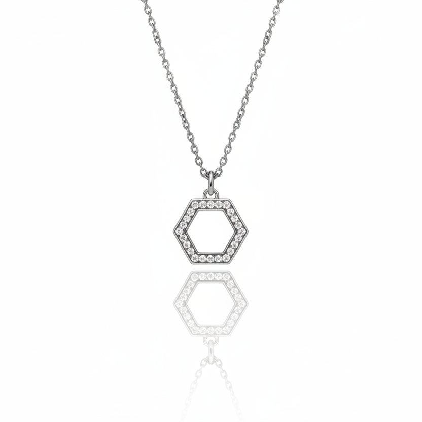 Diamond studded Nut Necklace | 925 Sterling Silver SACH JEWELS