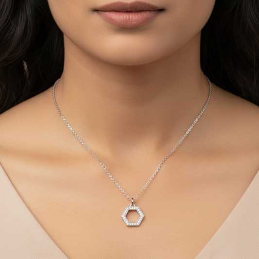 Diamond studded Nut Necklace | 925 Sterling Silver SACH JEWELS