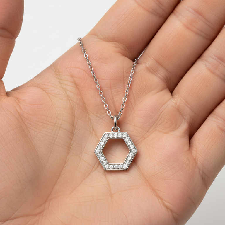 Diamond studded Nut Necklace | 925 Sterling Silver SACH JEWELS