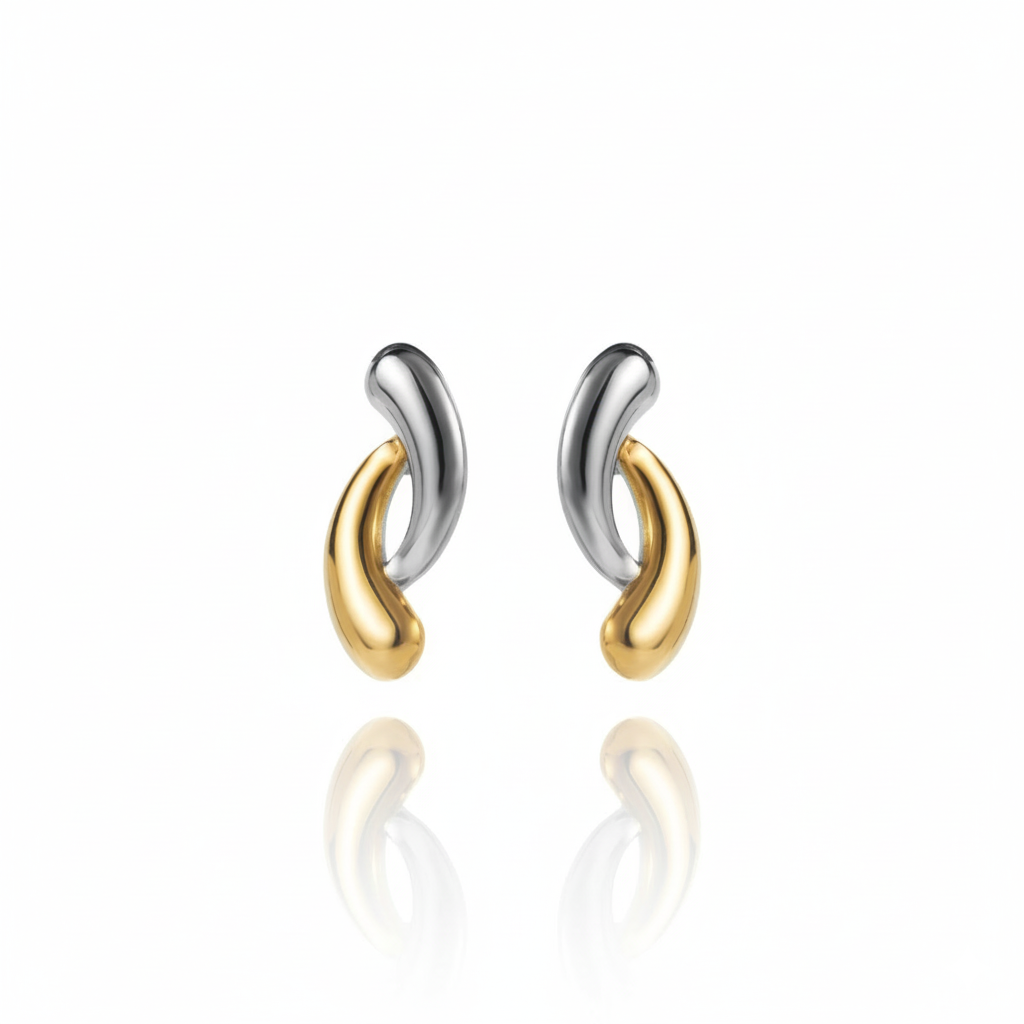 Dual Harmony Sculpted Earrings | Italian Silver Plated SACH JEWELS