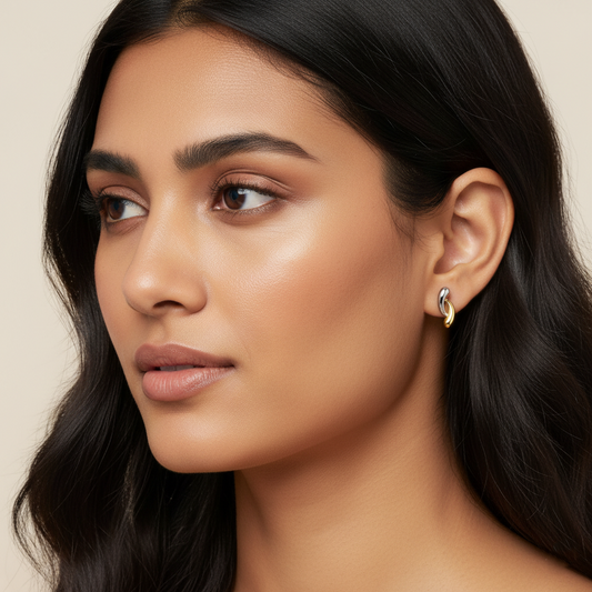 Dual Harmony Sculpted Earrings | Italian Silver Plated SACH JEWELS