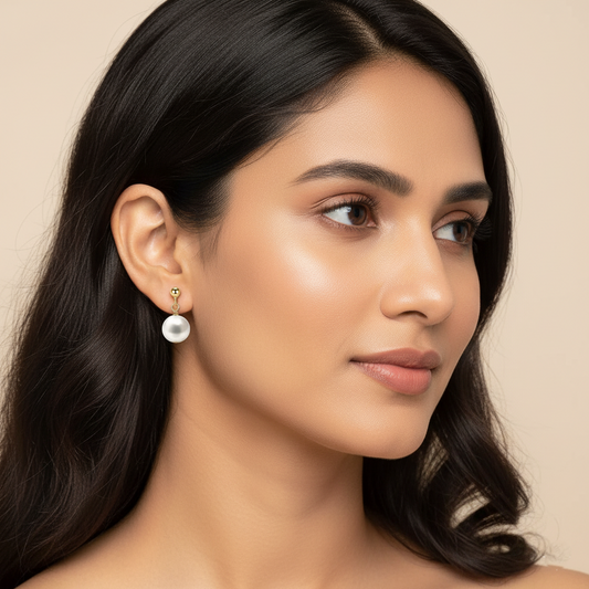 Moonlit Pearl Drop Earrings | Italian Gold Plated SACH JEWELS