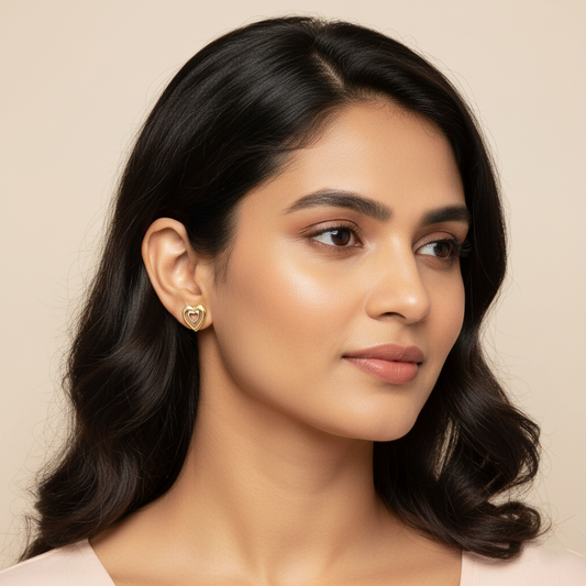 Entangled Heart Stud Earrings | Italian Gold Plated SACH JEWELS