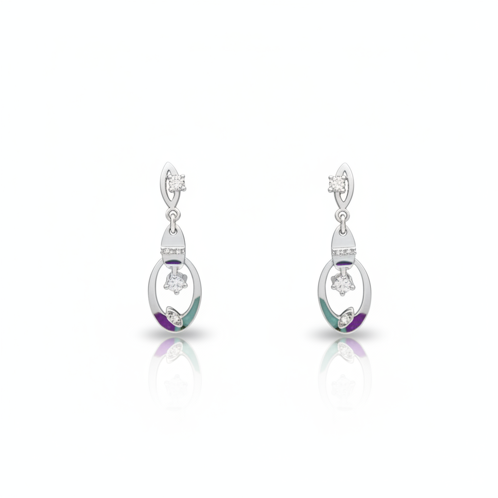 Drop Diamond Studded Earrings | 925 Sterling Silver SACH JEWELS