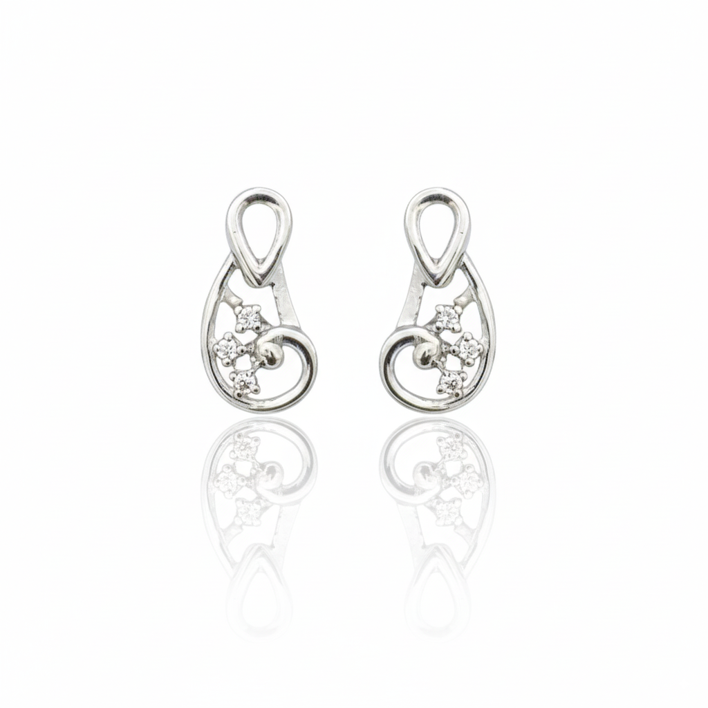 Designer Diamond Stud Earrings | 925 Sterling Silver SACH JEWELS