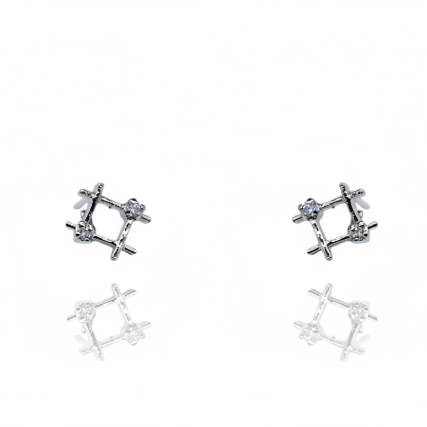 Twisted harmony diamond Stud Earrings | 925 Sterling Silver SACH JEWELS