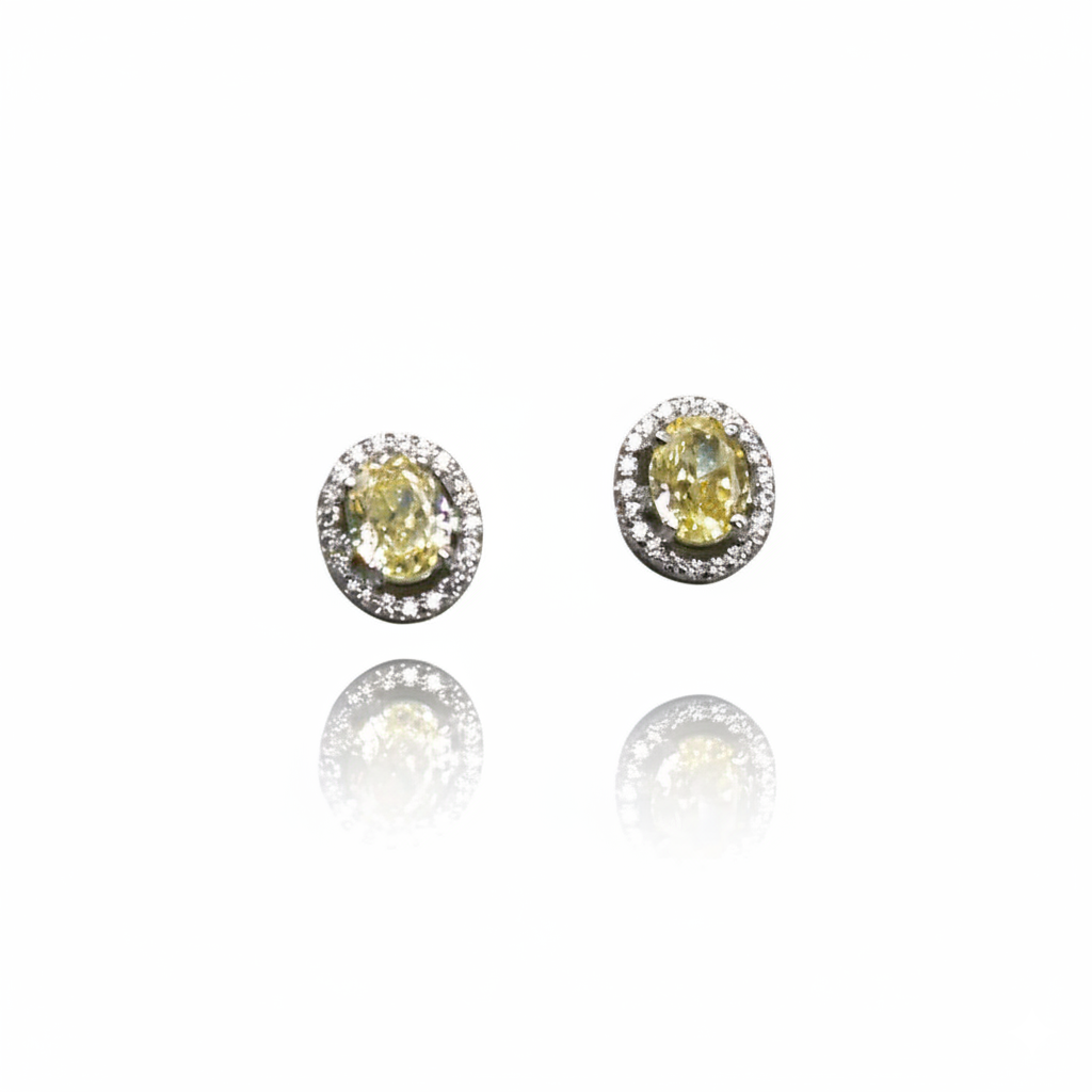 Yellow Core Diamond Earrings | 925 Sterling Silver SACH JEWELS