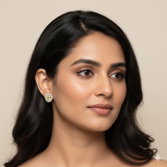 Yellow Core Diamond Earrings | 925 Sterling Silver SACH JEWELS