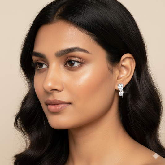 Dainty Diamond Drop Earrings | 925 Sterling Silver SACH JEWELS