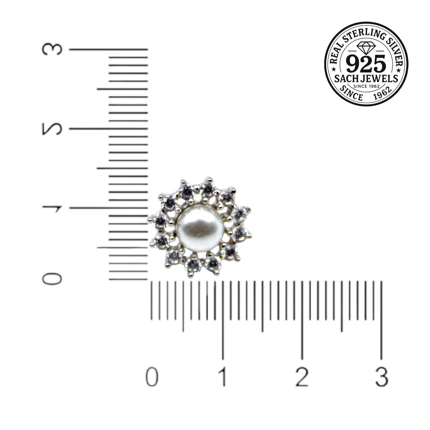 Pearl Spike Diamond Studded Stud Earrings | 925 Sterling Silver SACH JEWELS
