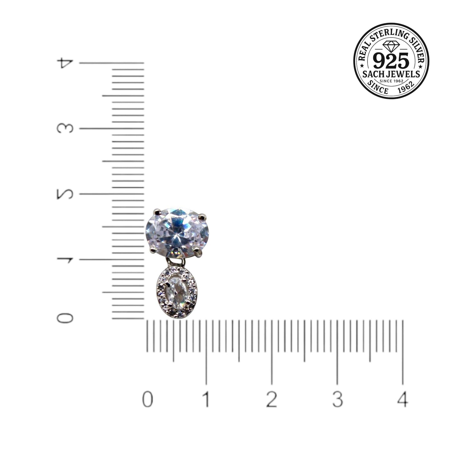 Drop Diamond Studded Earrings | 925 Sterling Silver SACH JEWELS