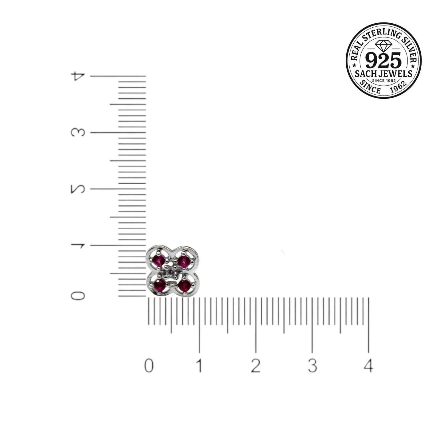 Pink Studded Diamond Stud Earrings | 925 Sterling Silver SACH JEWELS