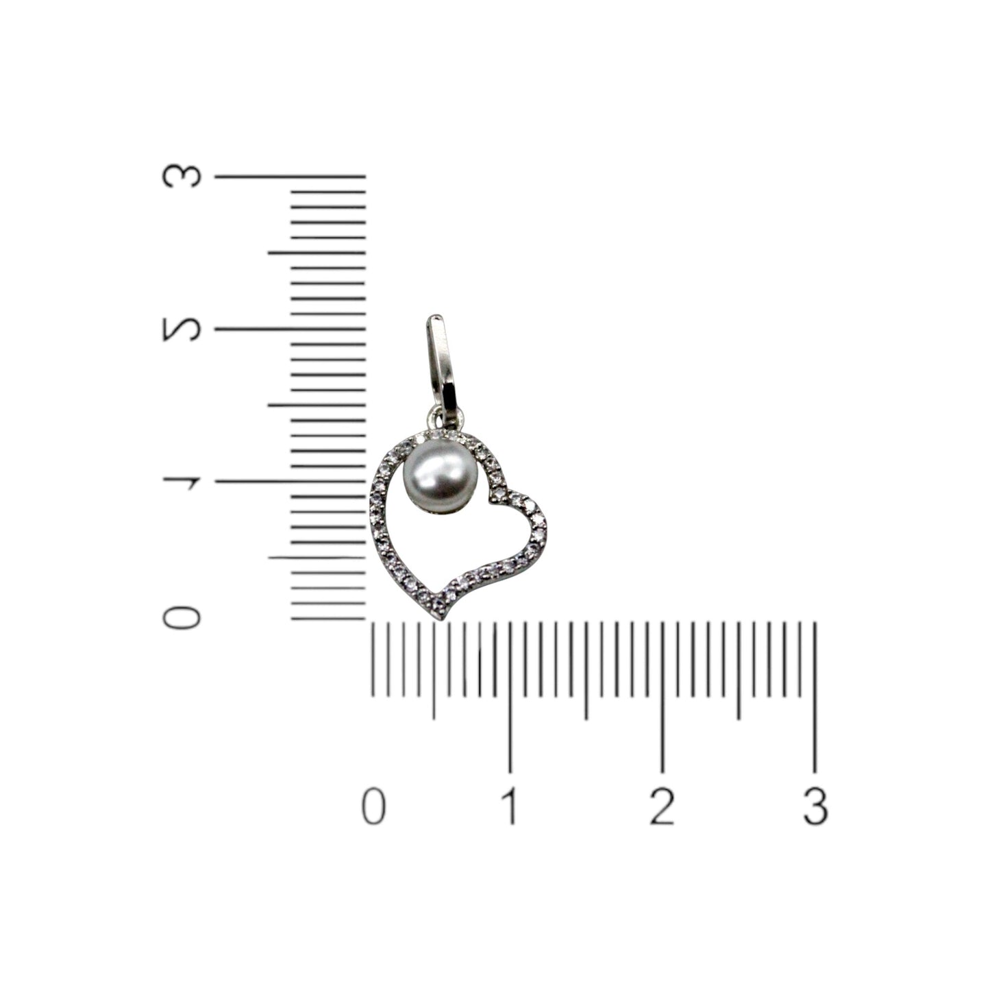 Pearl With Diamond Studded Heart Pendant Only | 925 Sterling Silver - SACH JEWELS