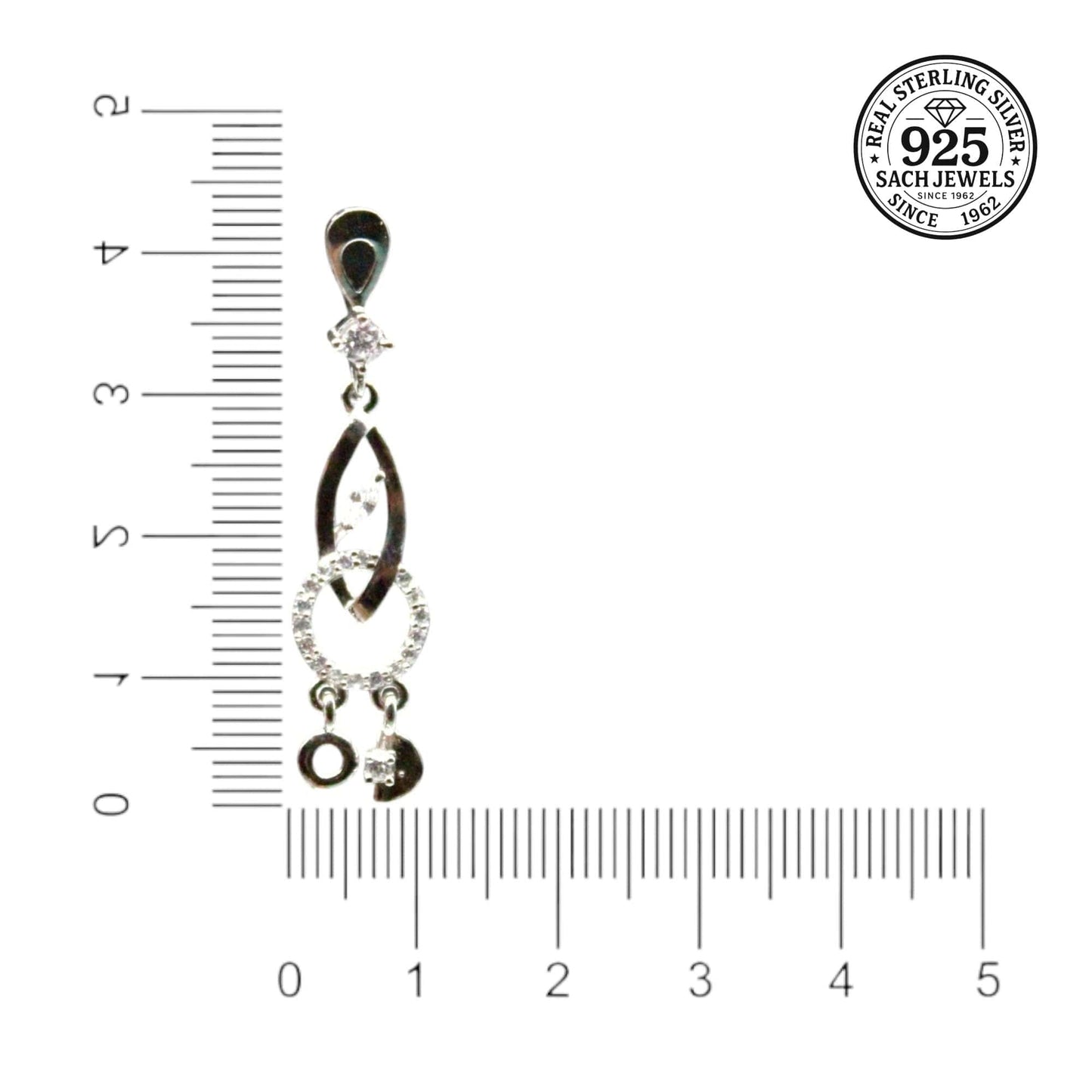 Gorgeous Silver Drop Diamond Studded Earrings | 925 Sterling Silver SACH JEWELS