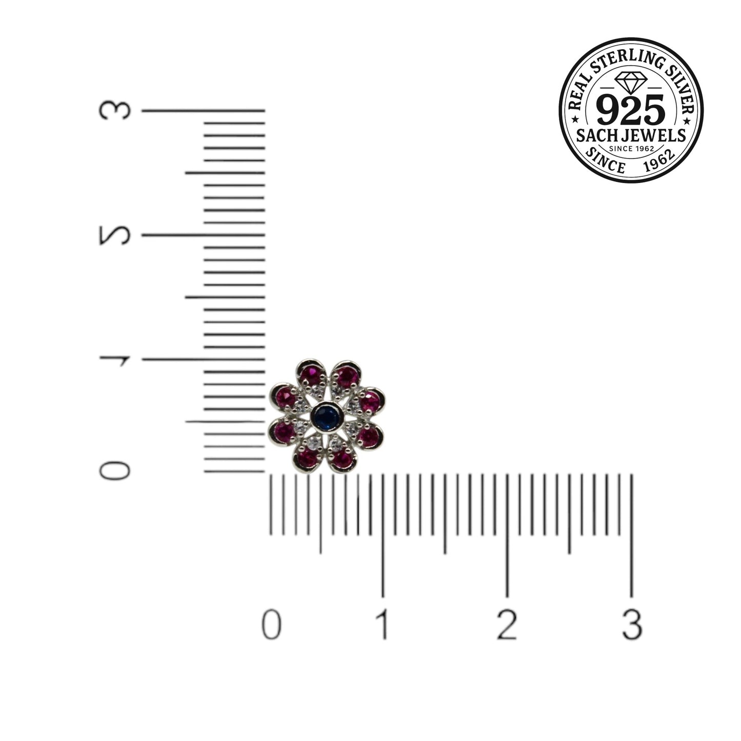 Pink Black Diamond Studded Stud Earrings | 925 Sterling Silver SACH JEWELS