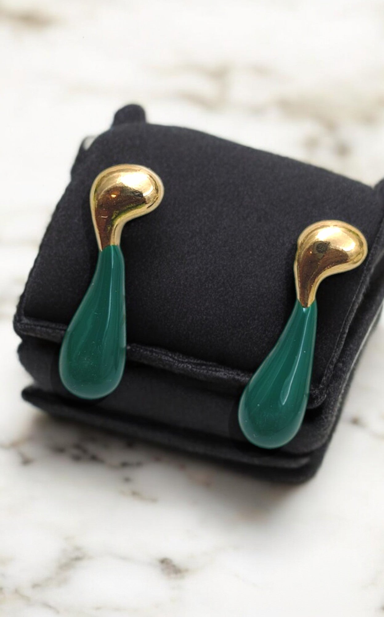 Emerald Tear Drop earrings | Italian Gold Plated - SACH JEWELS