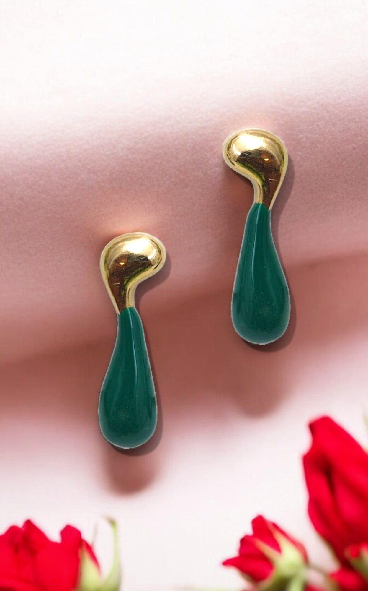 Emerald Tear Drop earrings | Italian Gold Plated - SACH JEWELS