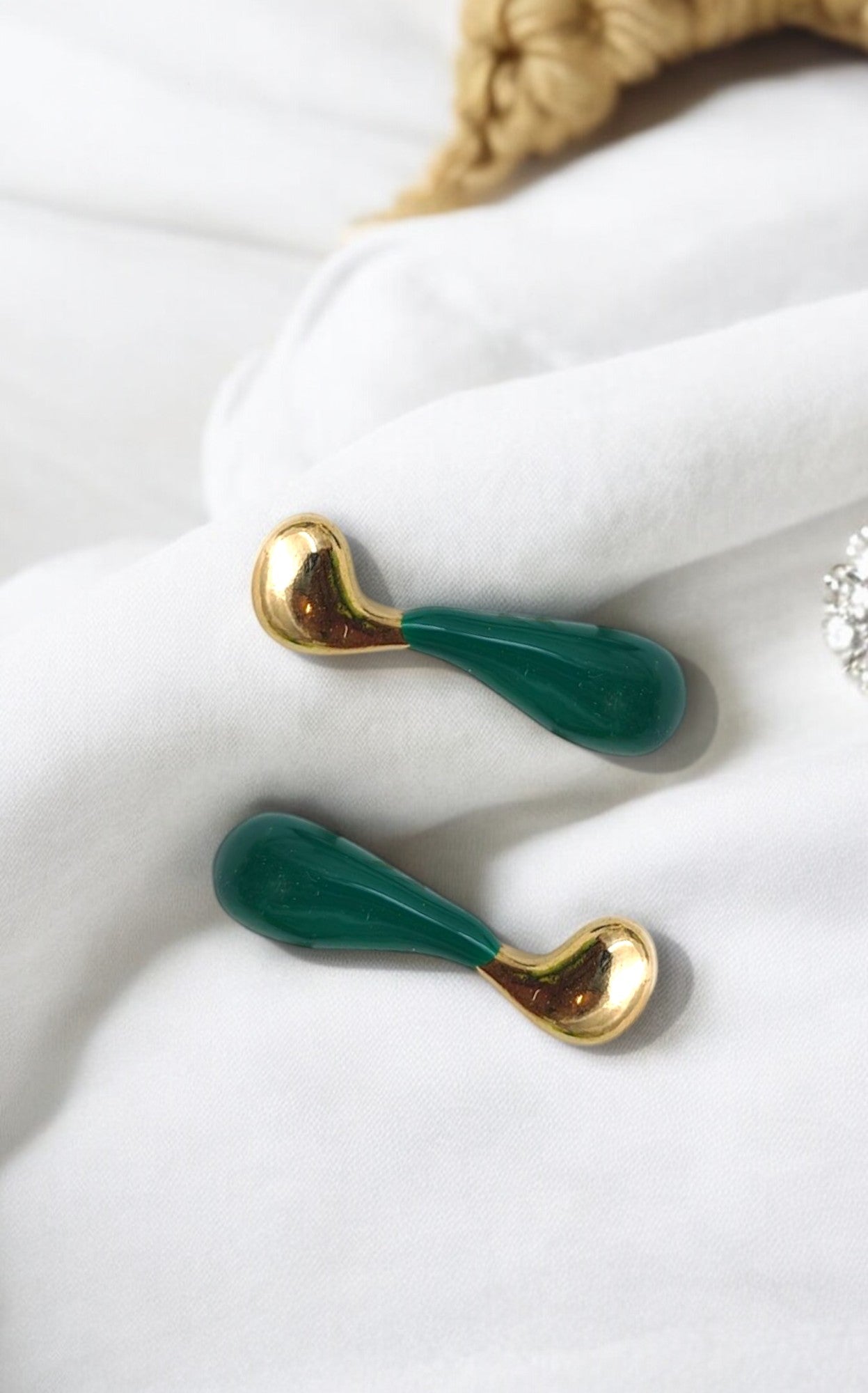 Emerald Tear Drop earrings | Italian Gold Plated - SACH JEWELS
