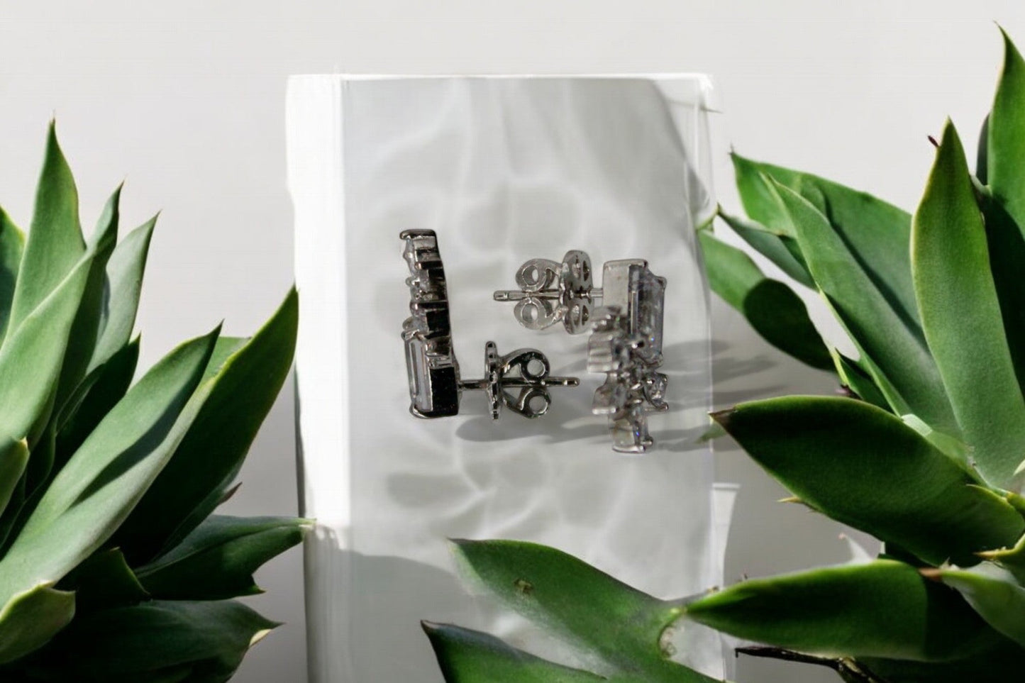 7 spikes square diamond Stud Earrings | 925 Sterling Silver - SACH JEWELS