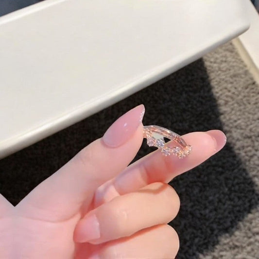 Flower String Diamond Rose Gold Plated Ring | Rose Gold Plated - SACH JEWELS