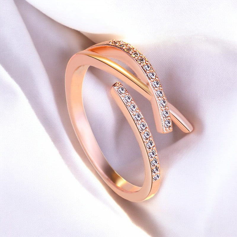 Elegant Diamond Rose Gold Plated Ring | Rose Gold Plated - SACH JEWELS