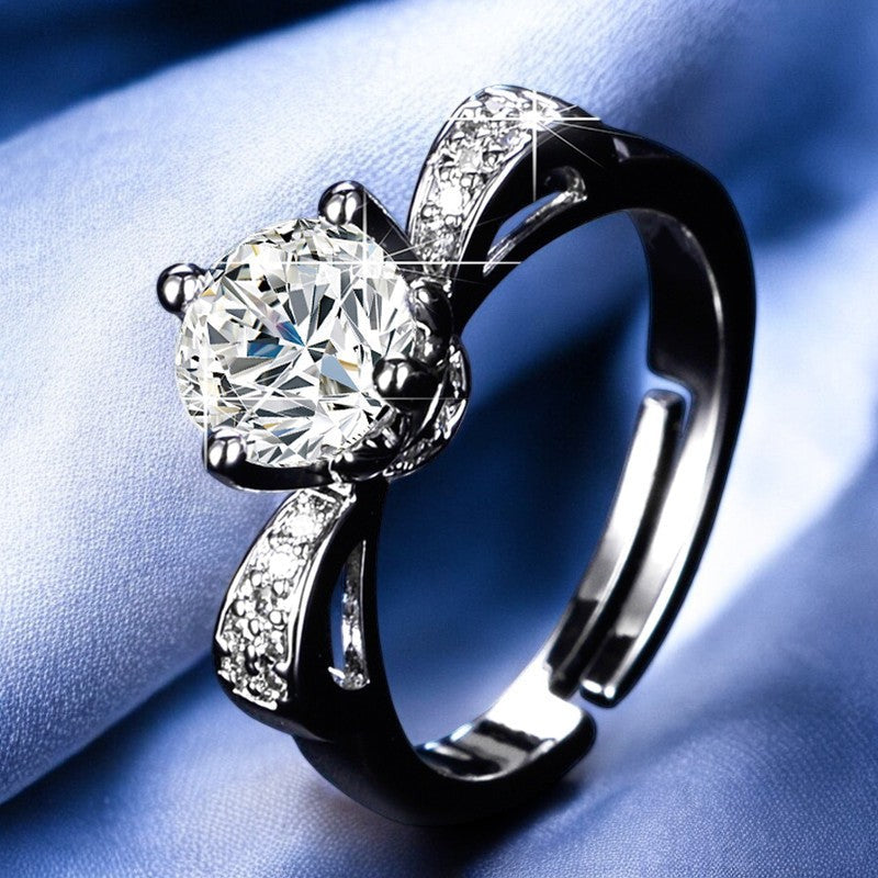 Women Diamond Collar Ring | Italian Silver Plated - SACH JEWELS
