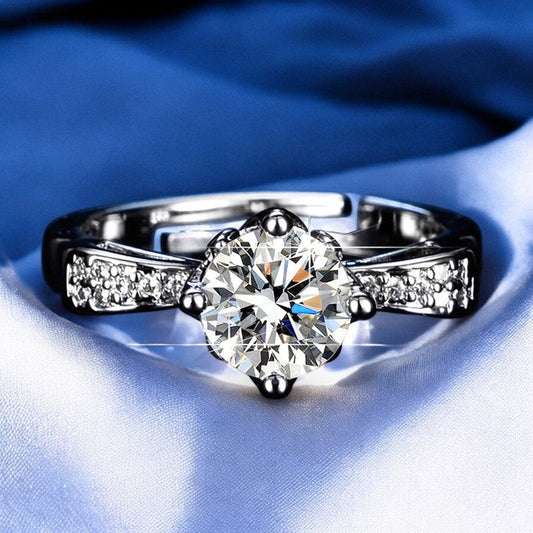 Women Diamond Collar Ring | Italian Silver Plated - SACH JEWELS