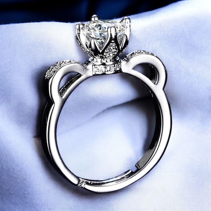 Women Diamond Collar Ring | Italian Silver Plated - SACH JEWELS
