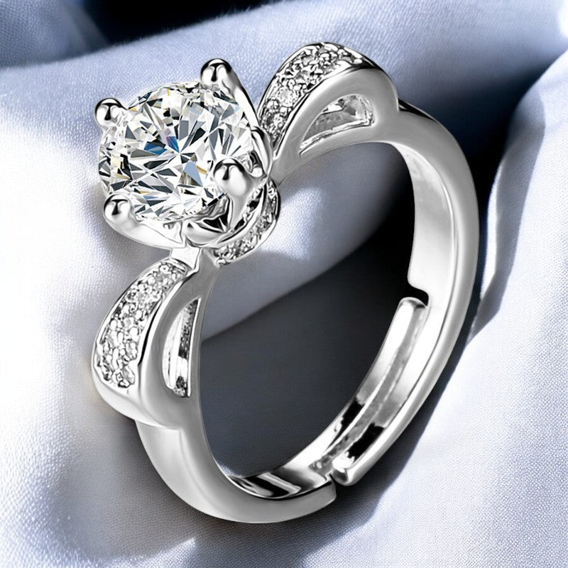 Women Diamond Collar Ring | Italian Silver Plated - SACH JEWELS