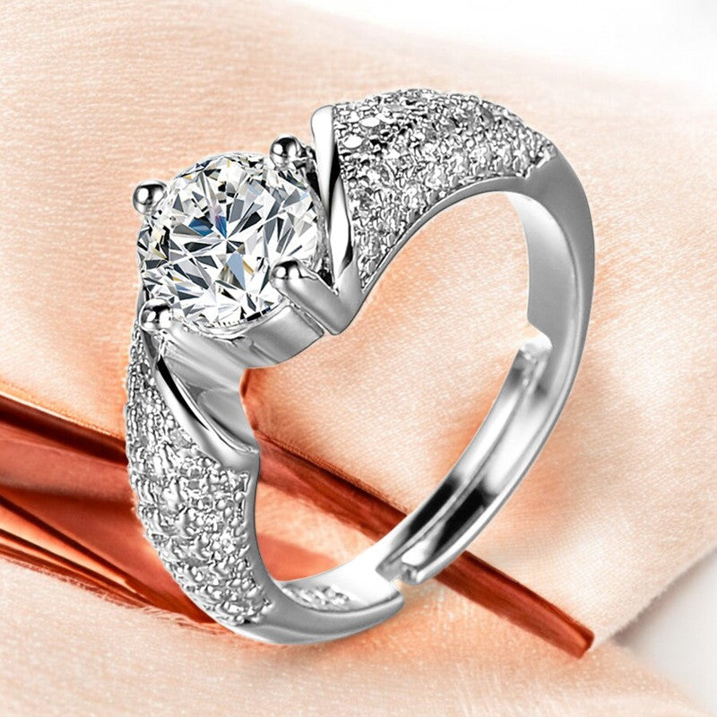 Women Crisscross Diamond Ring | Italian Silver Plated - SACH JEWELS