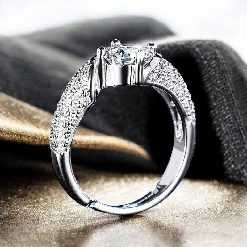 Women Crisscross Diamond Ring | Italian Silver Plated - SACH JEWELS
