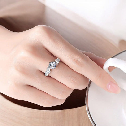 Women Crisscross Diamond Ring | Italian Silver Plated - SACH JEWELS
