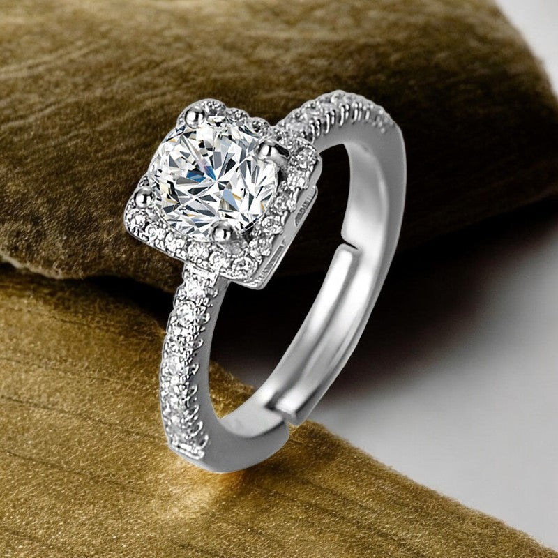 Diamond Italian Silver Plated Ring | Italian Silver Plated - SACH JEWELS