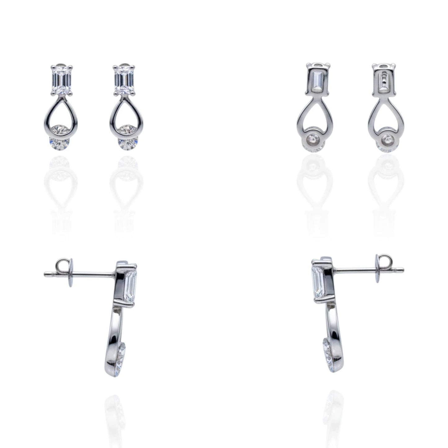 Diamond drop Stud Earrings | 925 Sterling Silver SACH JEWELS